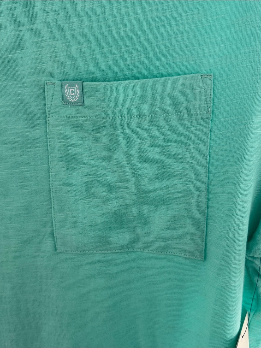 Chaps Men’s Chest Pocket Tee Medium Pool Blue Slub Knit Crew Neck NWT - Picture 5 of 9